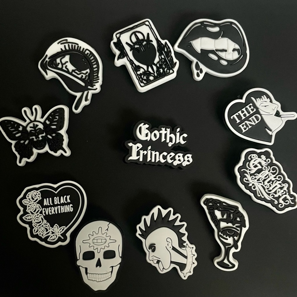 Goth shoe charms